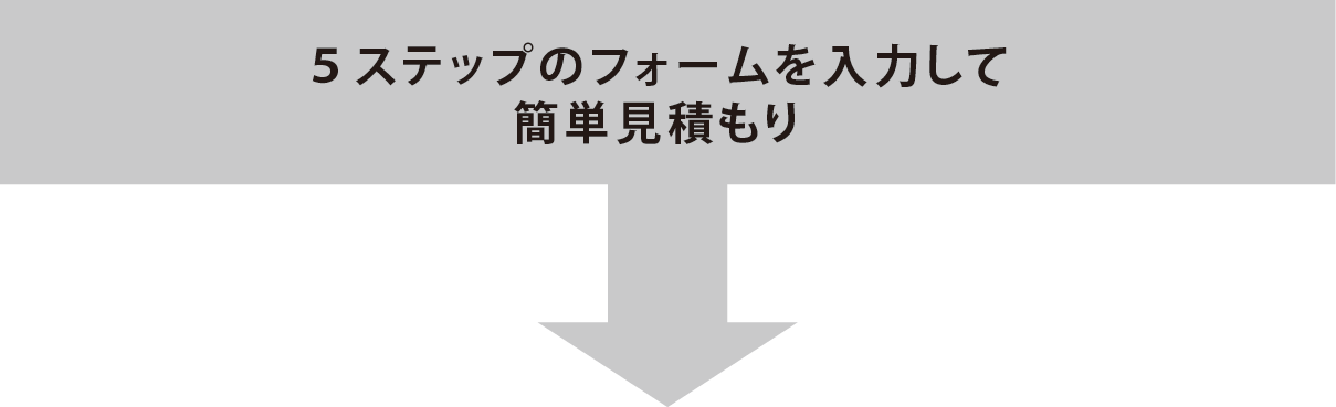 5ステップのフォームを入力して簡単お見積り!